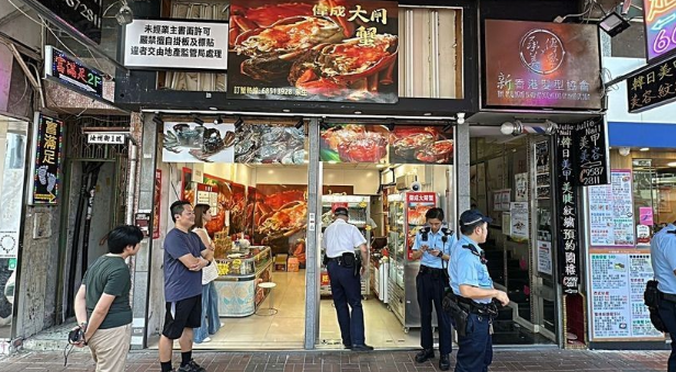 香港旺角商店遭爆竊 損失逾40隻大閘蟹